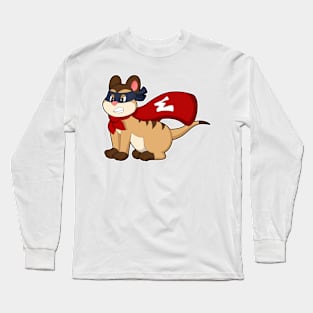 Meerkat as Hero with Mask Long Sleeve T-Shirt